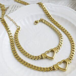 heart necklace & bracelet